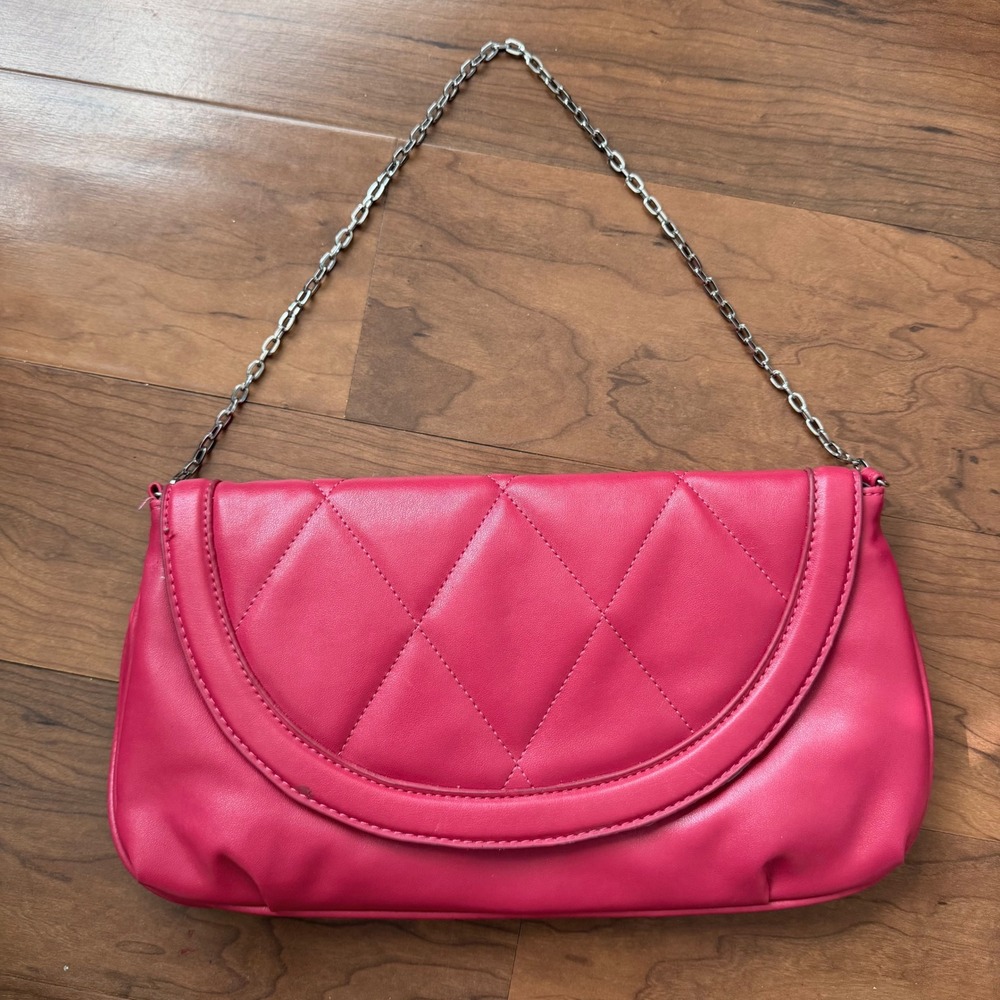 Pink Daisy Fuentes Quilted Handbag Evening Clutch Shoulder Bag Wristlet Cute